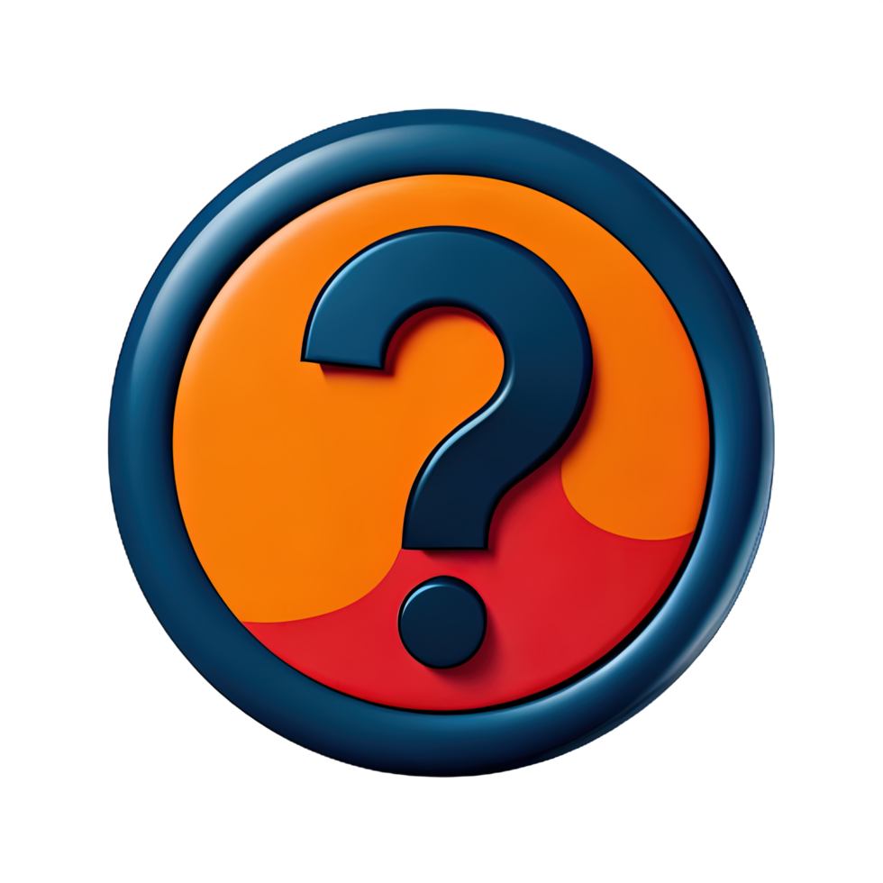 3d question mark icon sign png