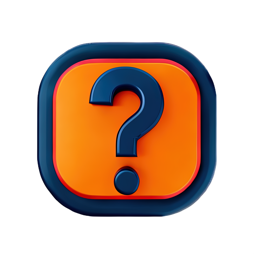 3d question mark icon sign png