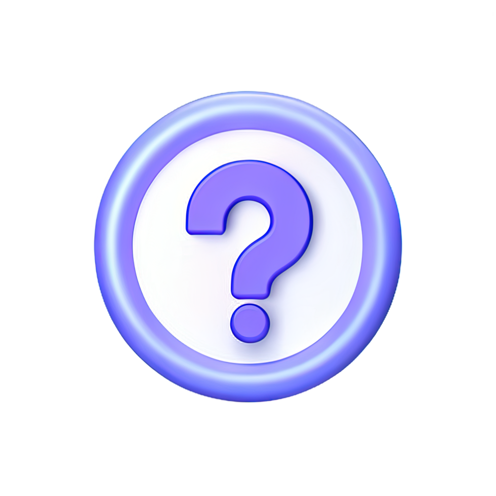 3d question mark icon sign png