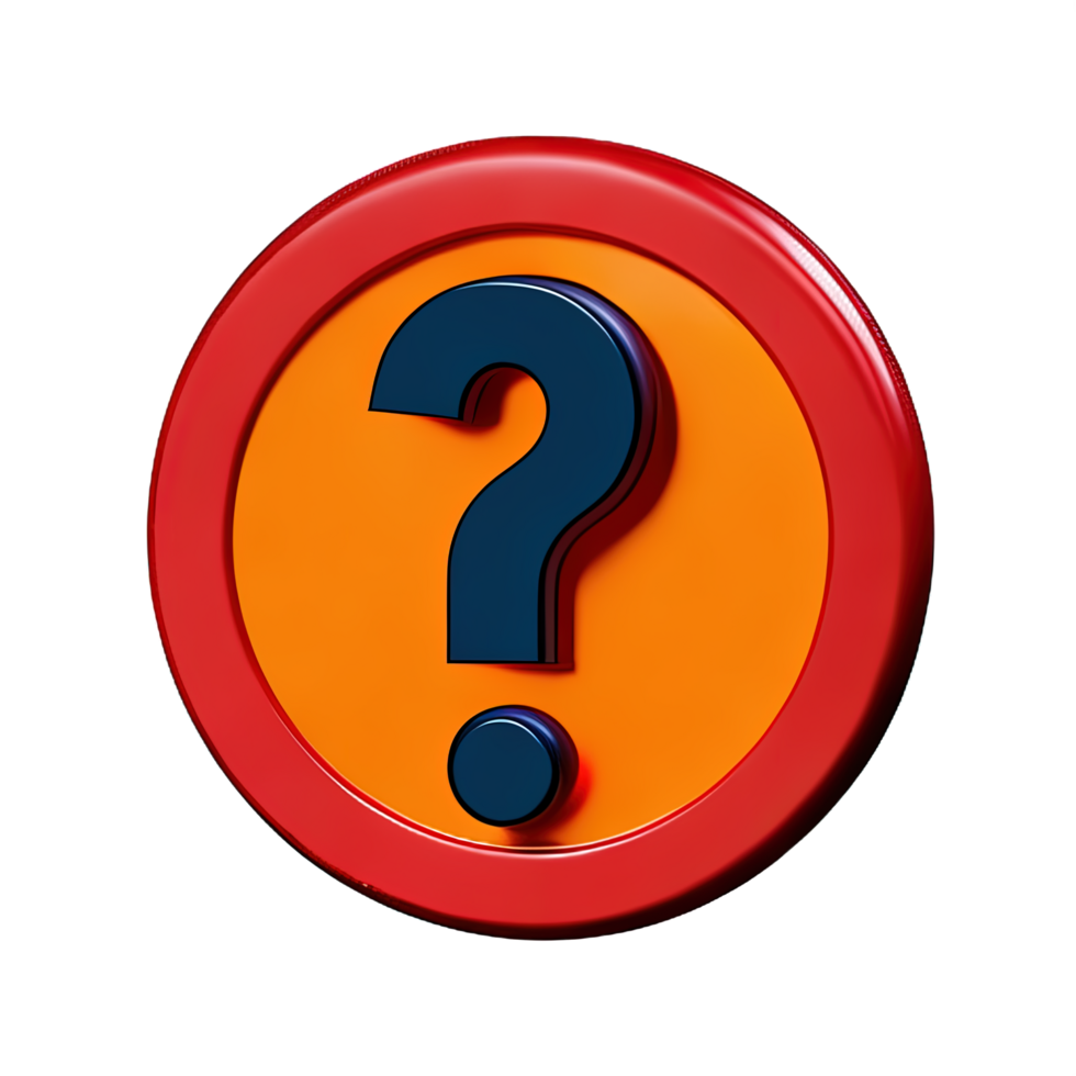 3d question mark icon sign png