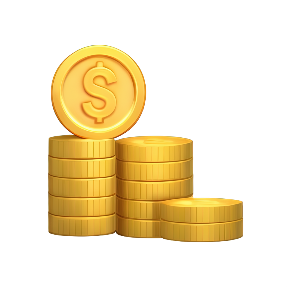 3d stack van gouden munten png