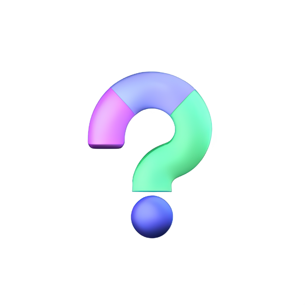 3d question mark icon sign png