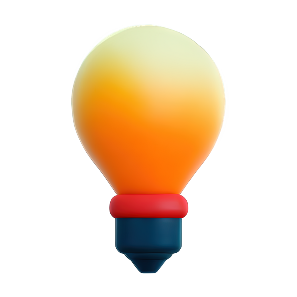 3d lampadina leggero icona png