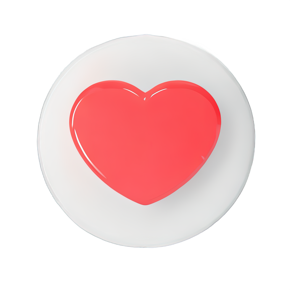 3D social media notification love like heart icon png