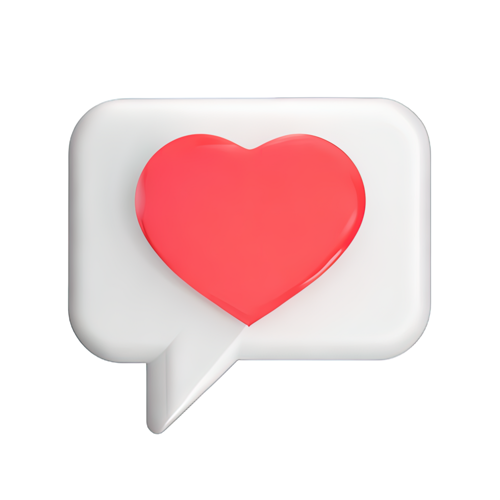 3d social medios de comunicación notificación amor me gusta corazón icono png