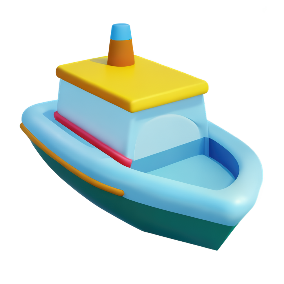 3d dessin animé bateau png