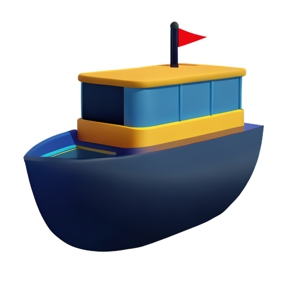 3D Cartoon boat png