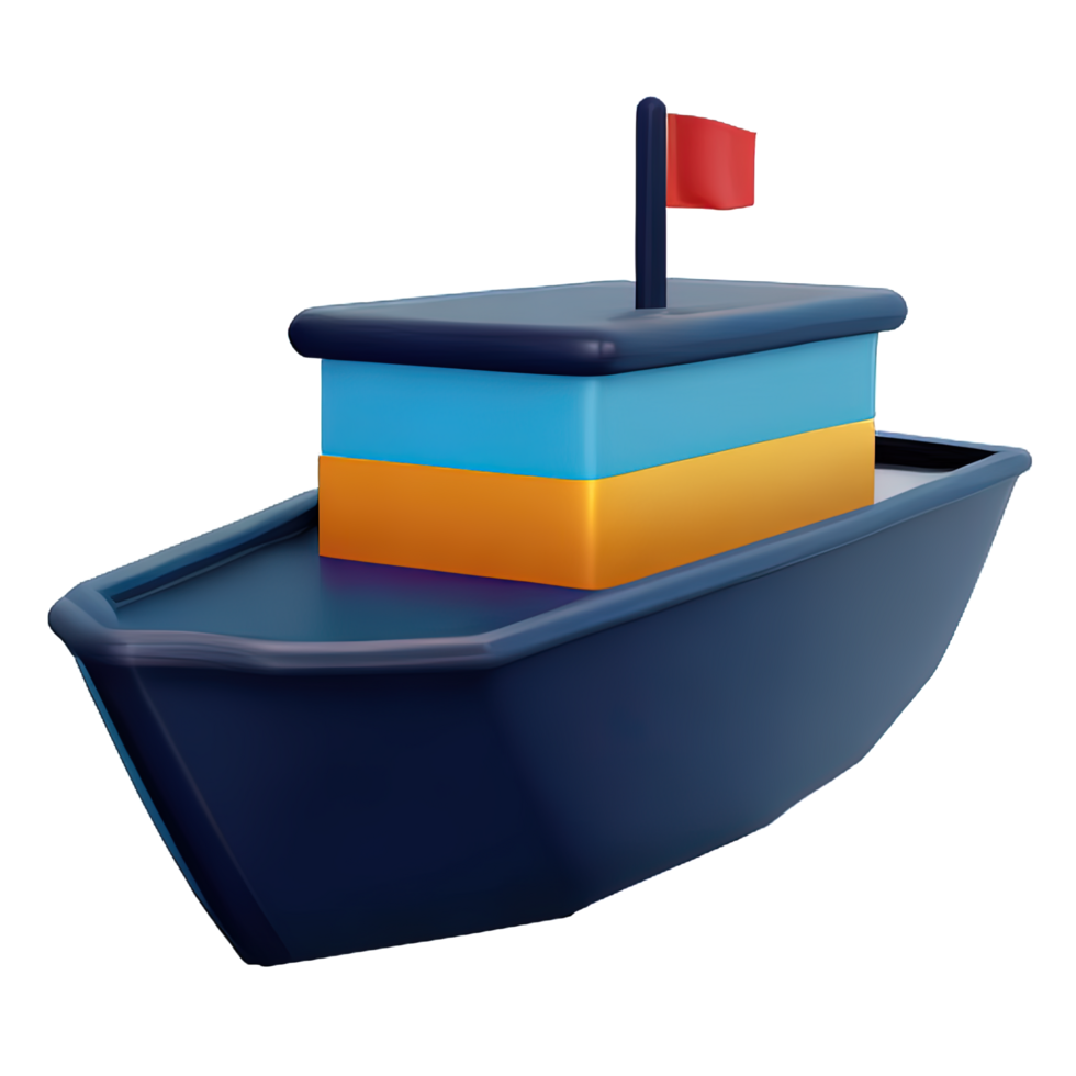 3d dessin animé bateau png