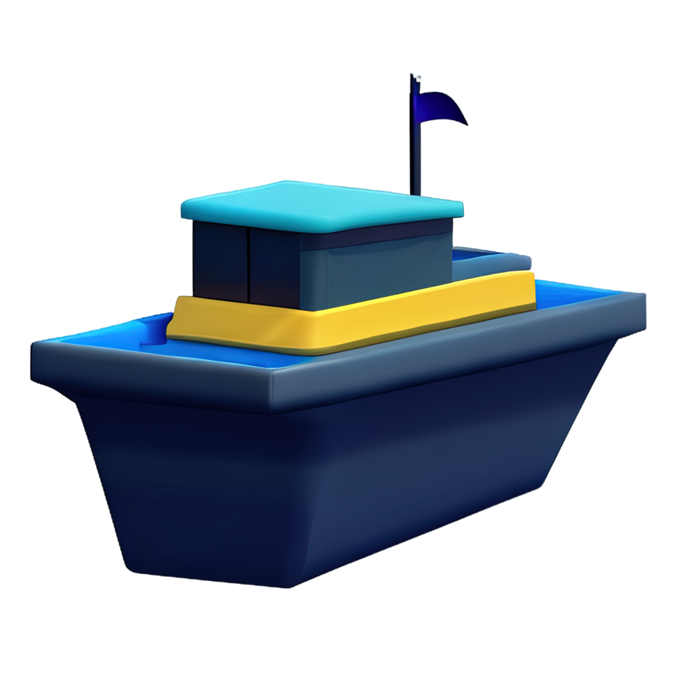3D Cartoon boat png