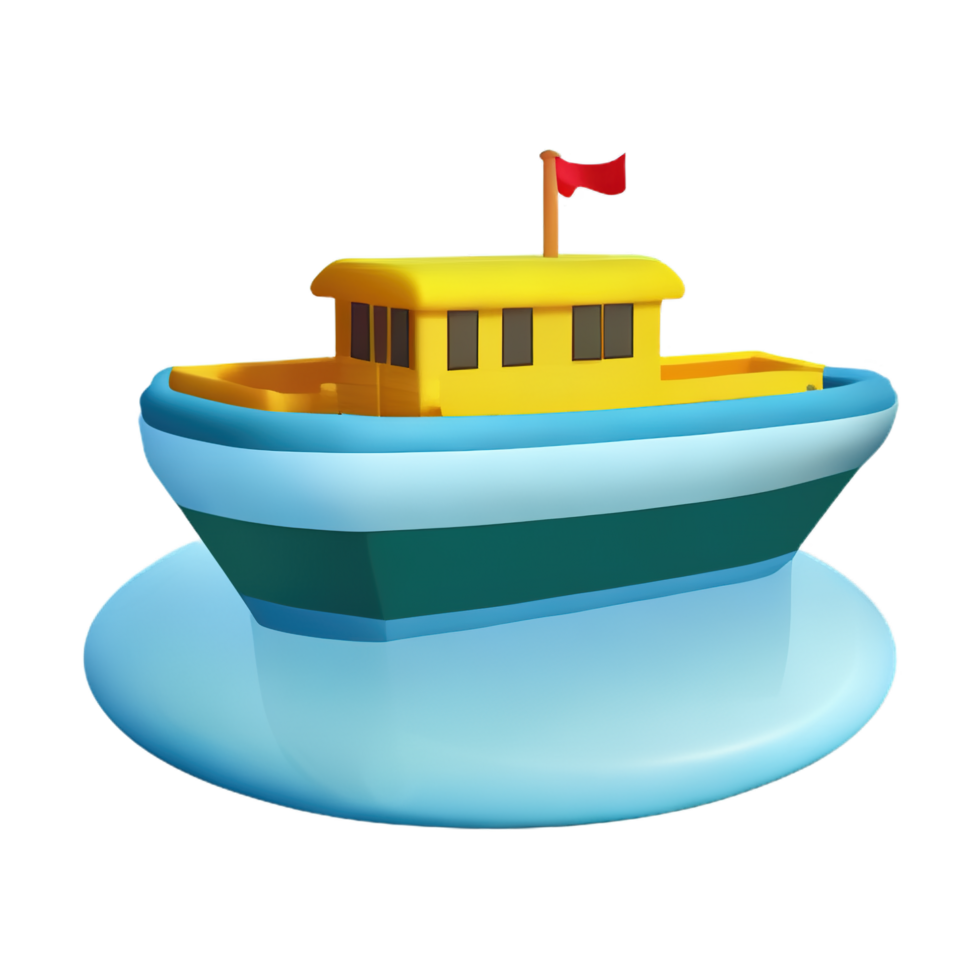 3D Cartoon boat png