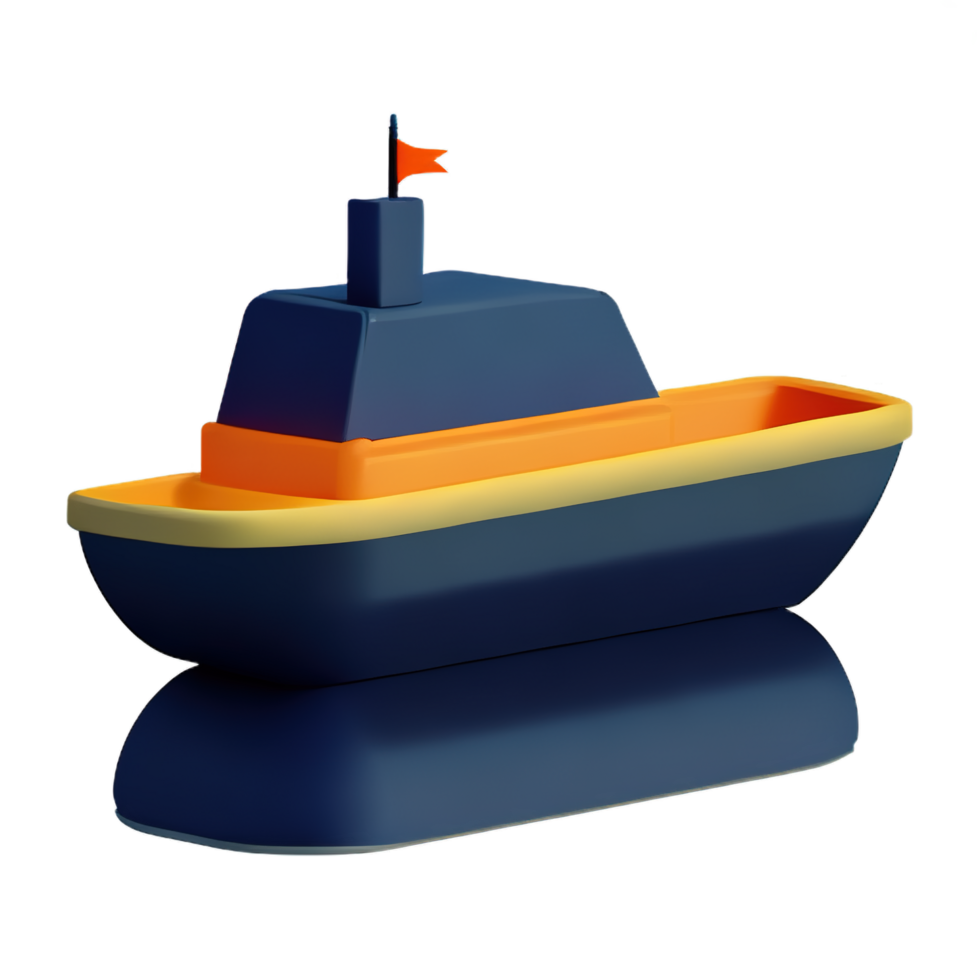 3D Cartoon boat png