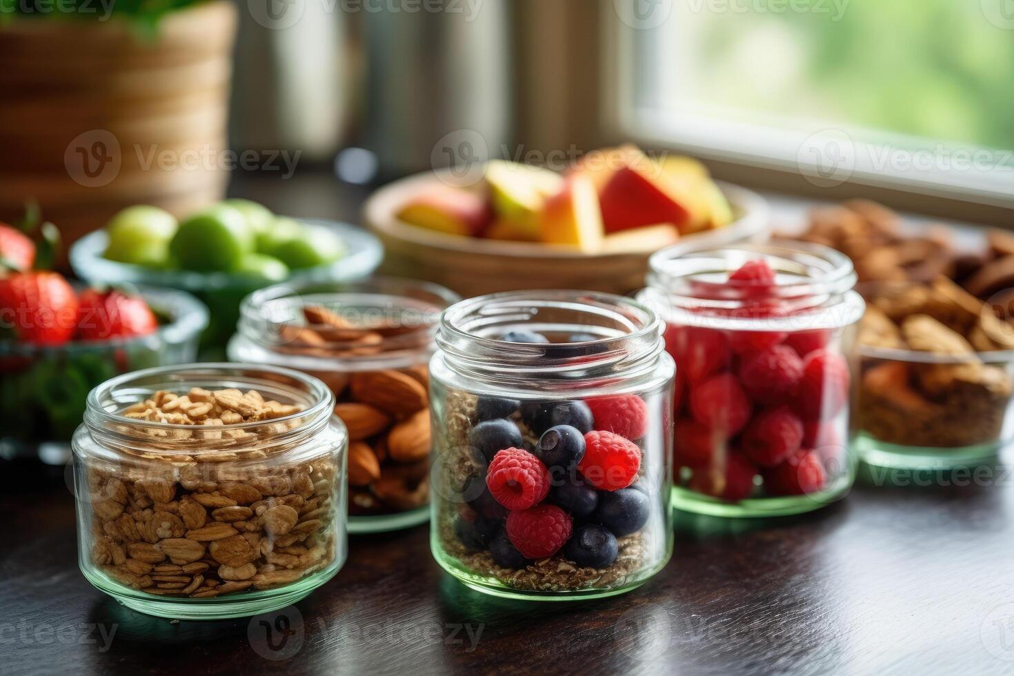 healthy snacks in the kitchen table Food Photography photo
