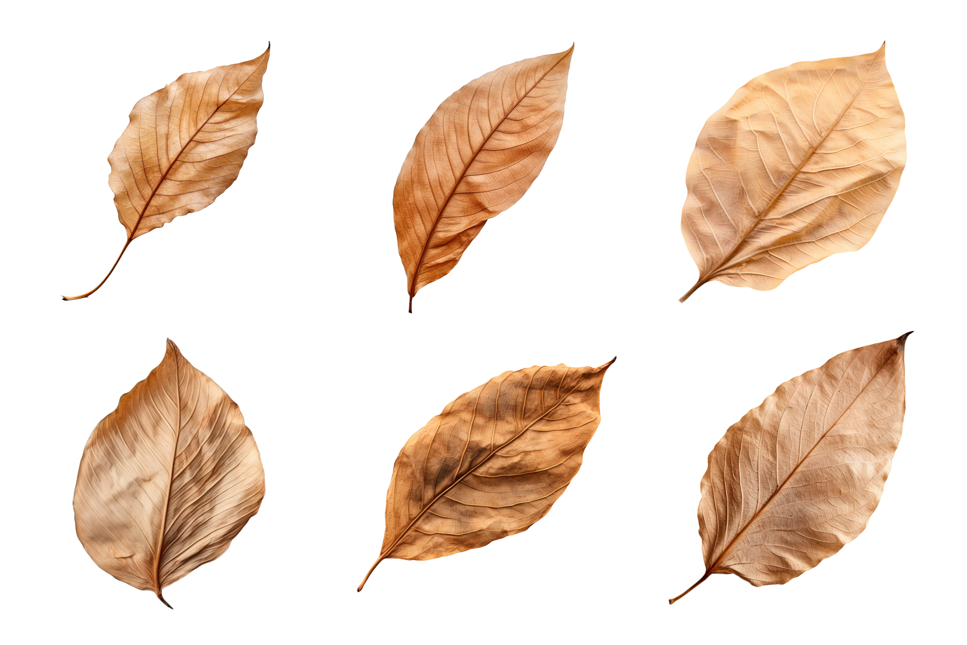 Collection of dried leaves isolated on transparent background. 26552794 PNG