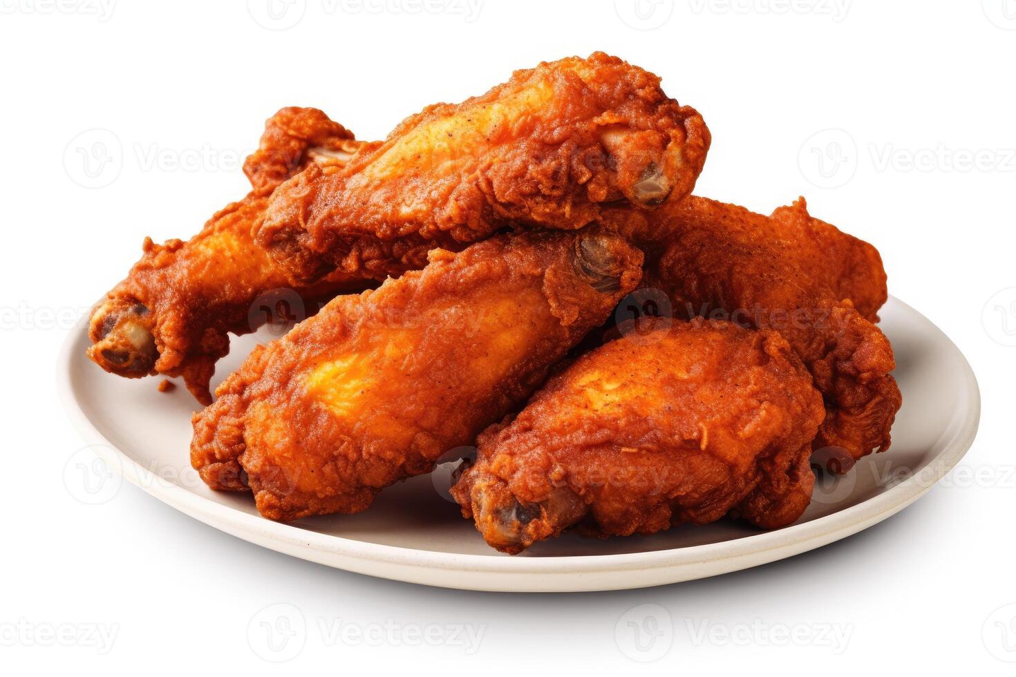fried chicken wing white isolated background Food Photography photo