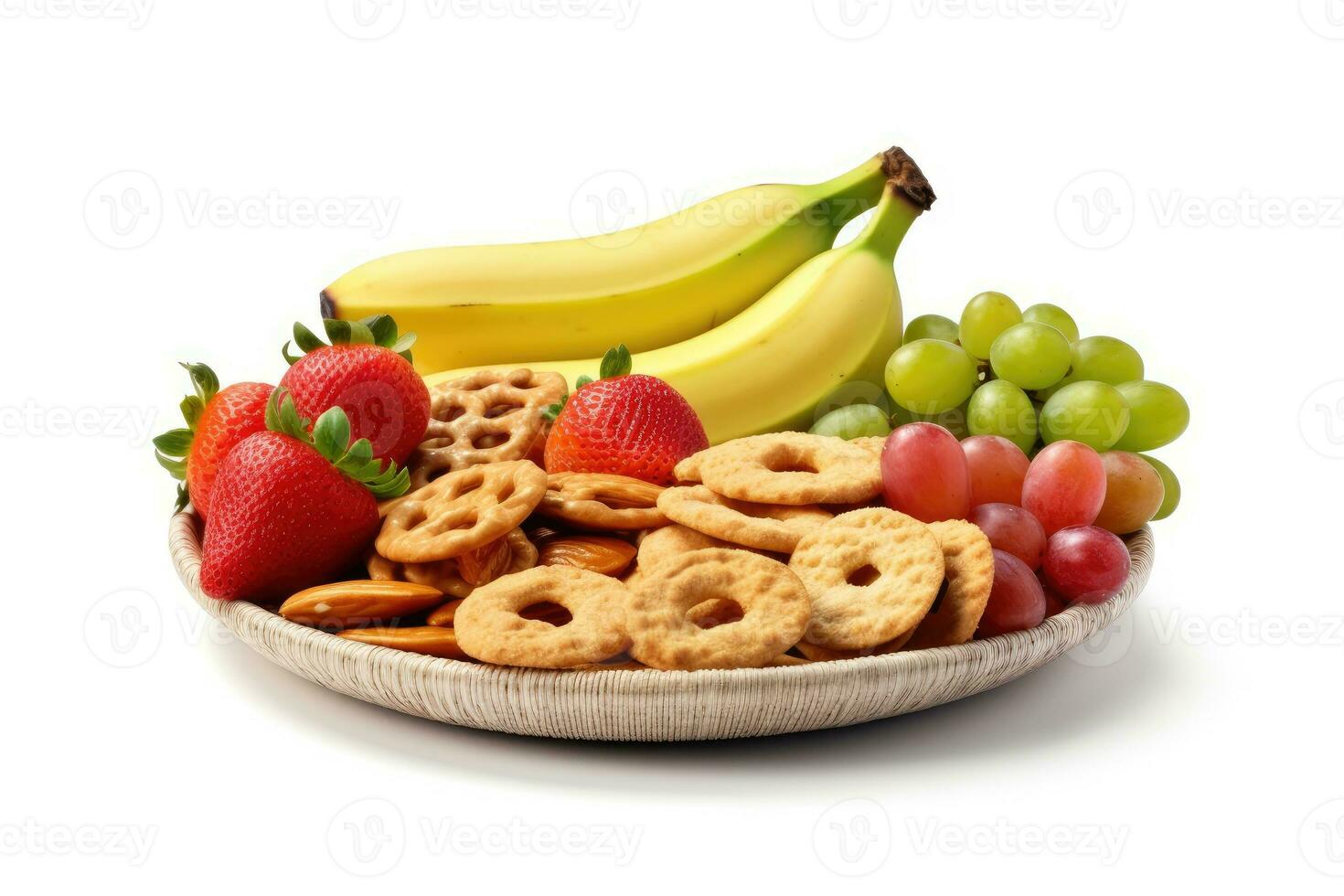 healthy snacks white isolated background Food Photography AI Generated photo