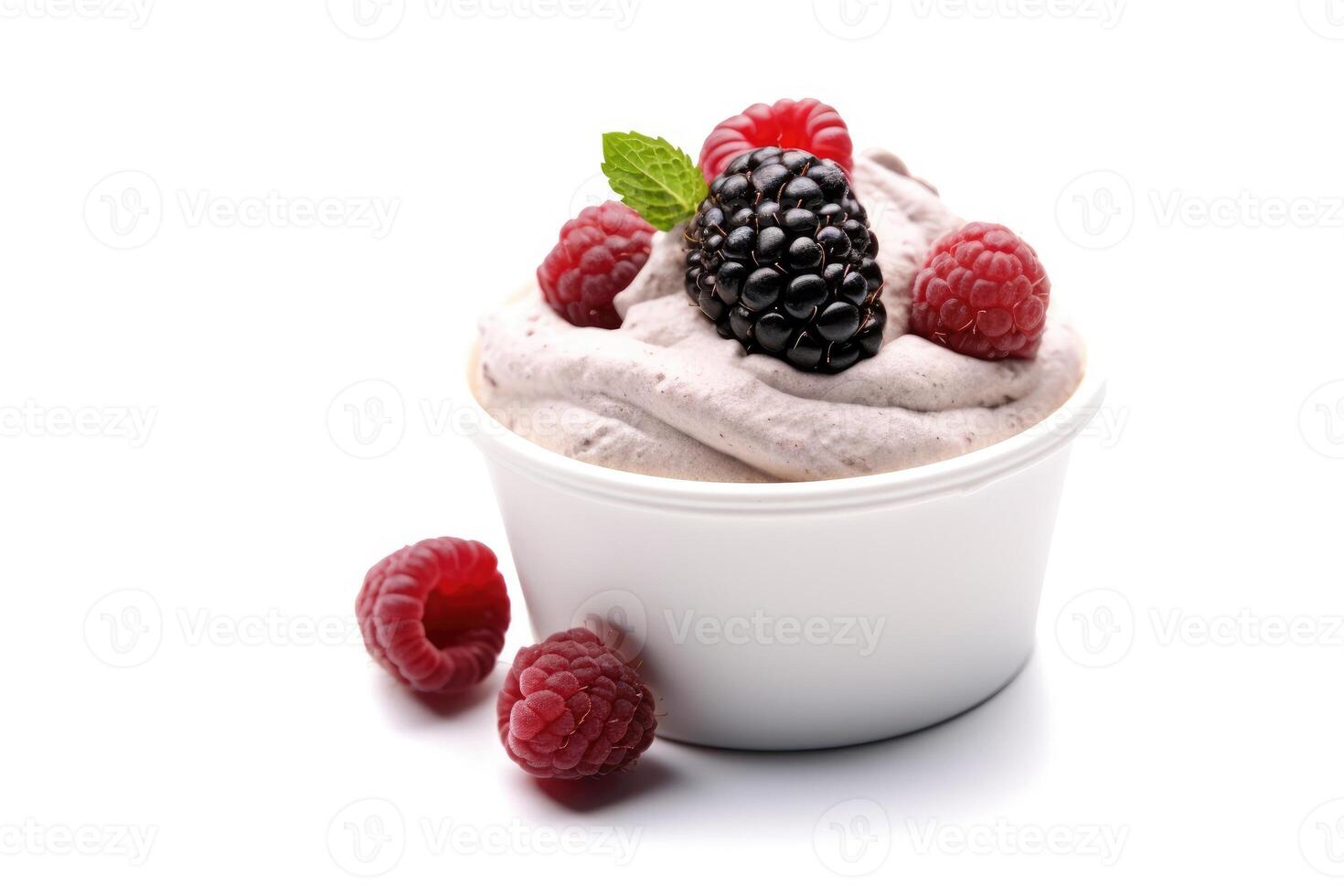 mousse white isolated background Food Photography AI Generated photo