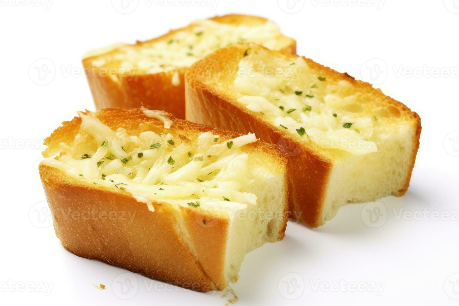 garlic bread white isolated background Food Photography AI Generated photo