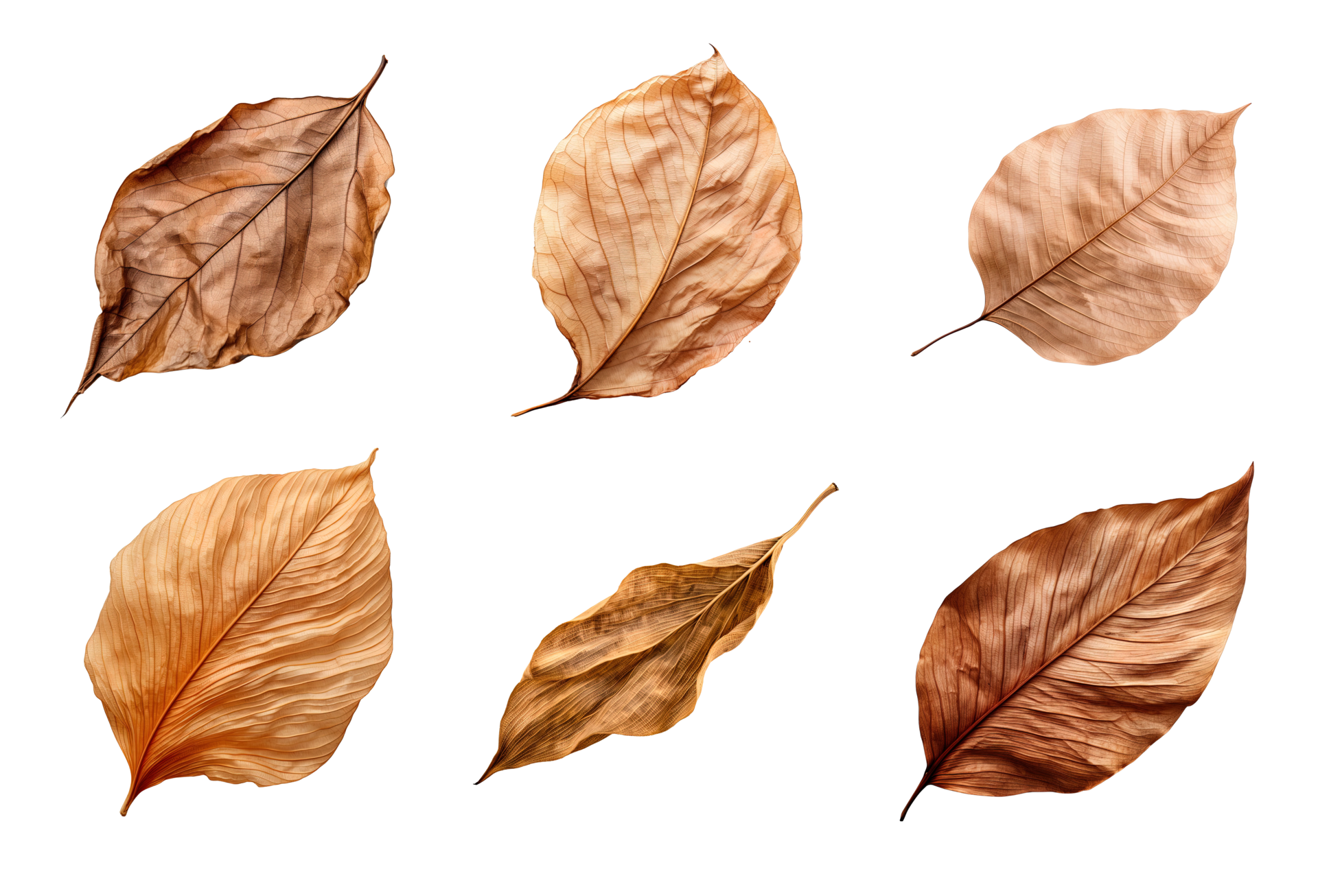 Collection of dried leaves isolated on transparent background. ai generated  26553121 PNG