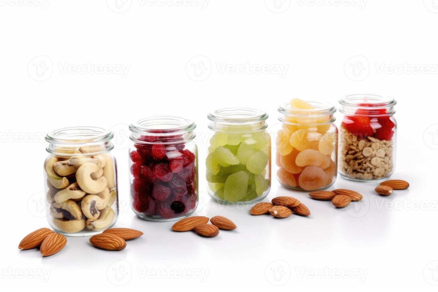 healthy snacks white isolated background Food Photography photo