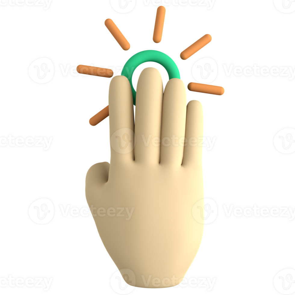 hand- gebaar 4 vinger 3d png