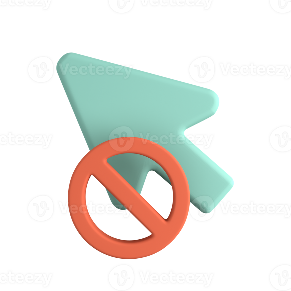 klicken nicht verfügbar 3d Symbol png