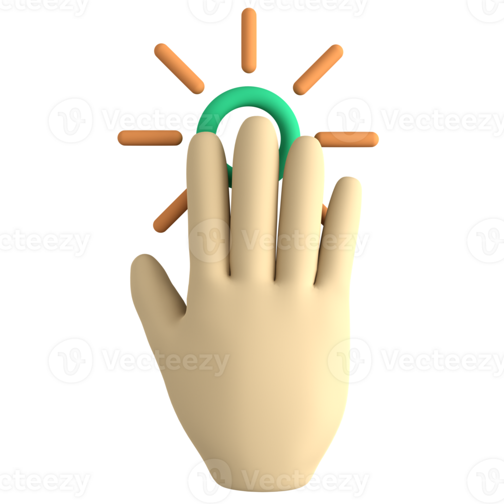 Hand gesture 5 finger 3D icon png