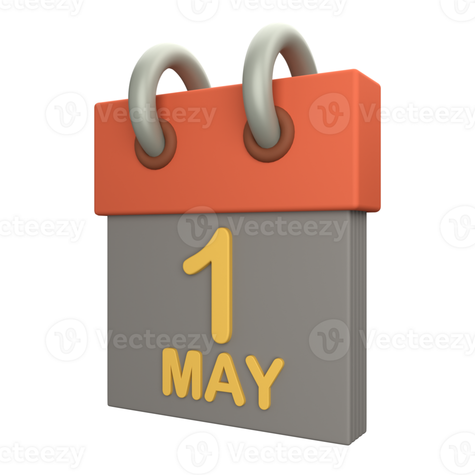 3D labor day calendar 1 may icon png