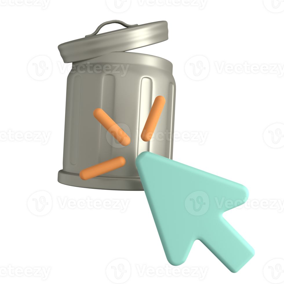 Click Trash 3D icon png