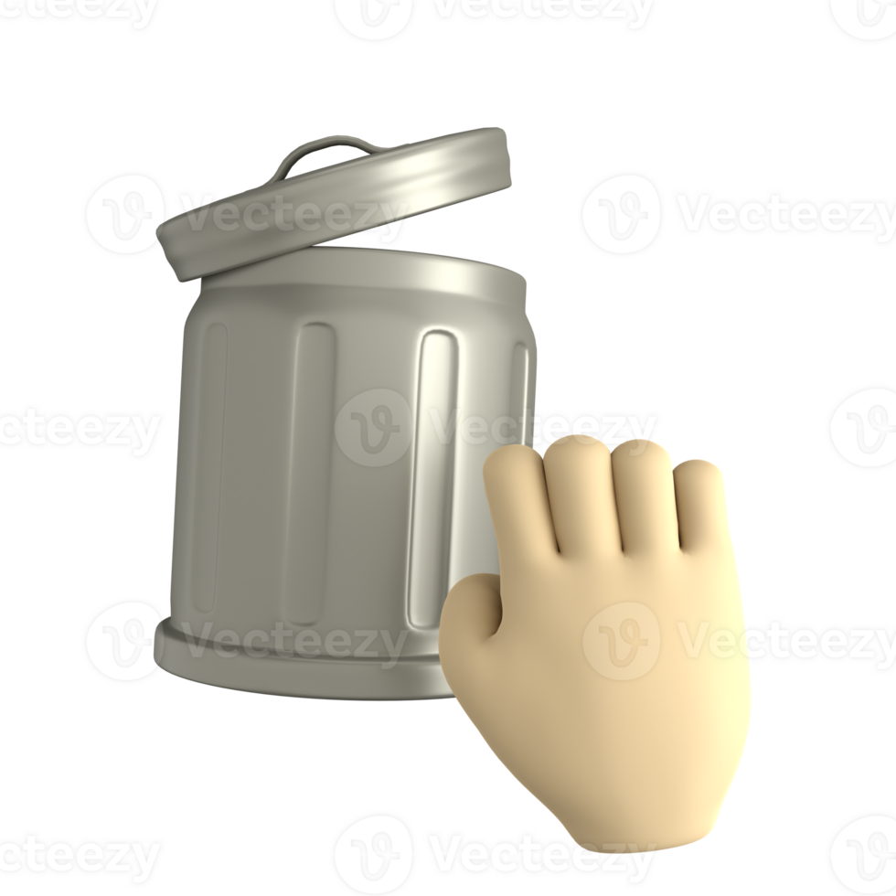 Drag to trash 3D icon png