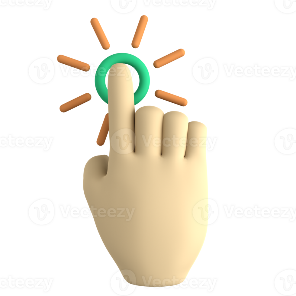 Hand gesture 1 finger 3D icon png