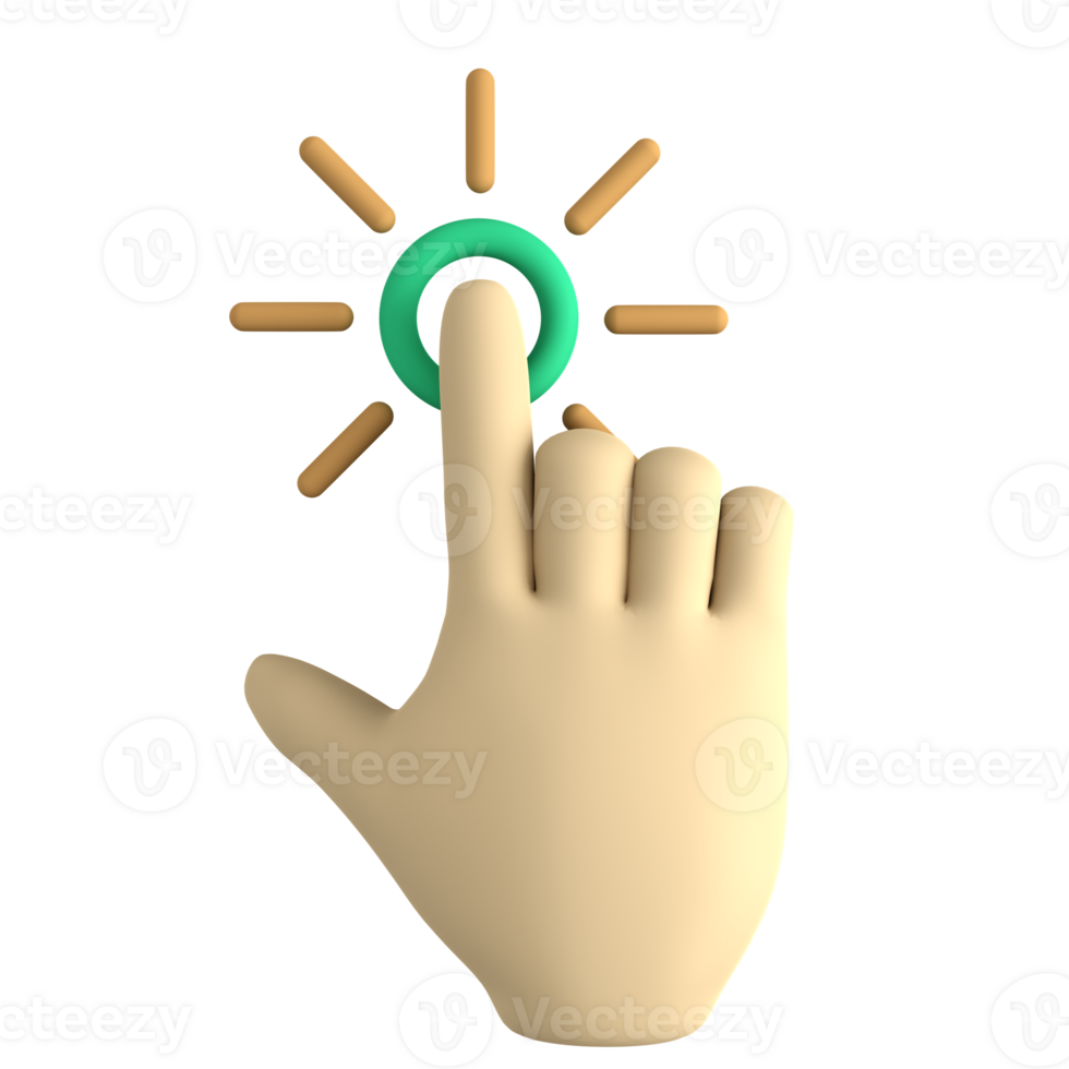 Hand Cursor click 3D icon png