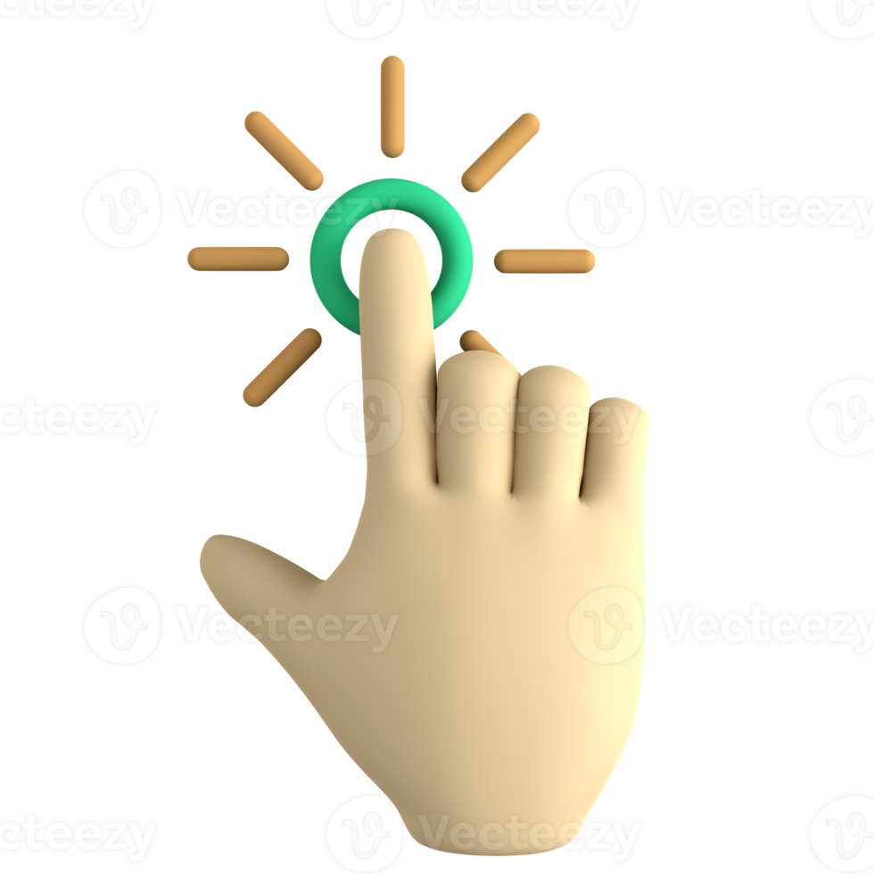 Hand Mauszeiger klicken 3d Symbol png