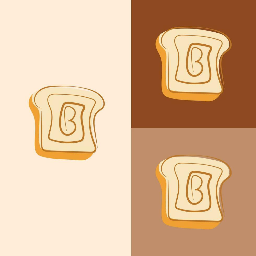 Bakery products simple and premium quality label. Vector icon of brown