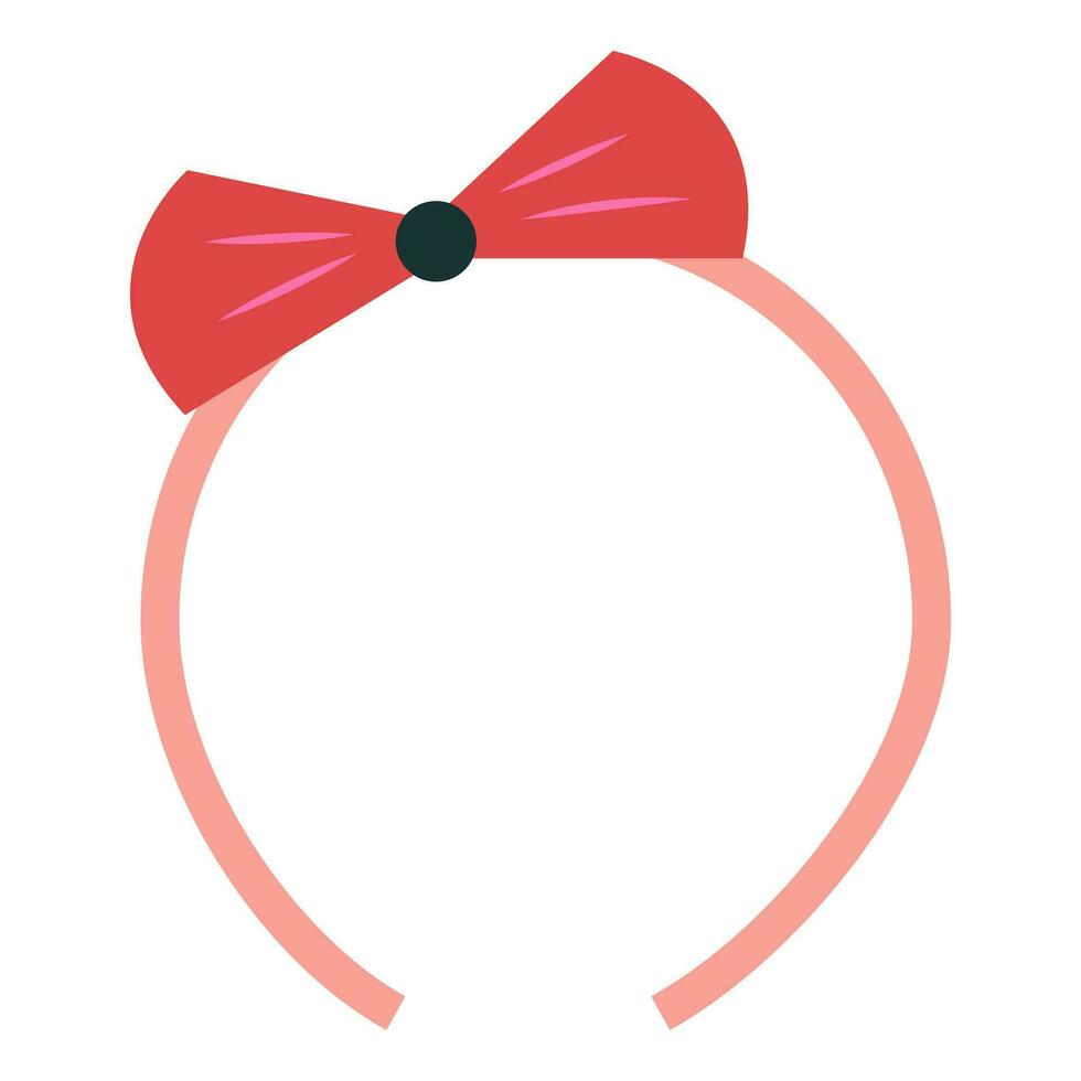 Headband with a hair bow. Hair accessory. Vector illustration.