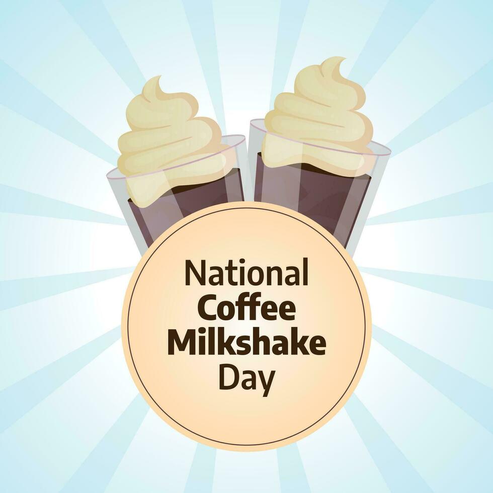 vector graphic of National Coffee Milkshake Day good for National