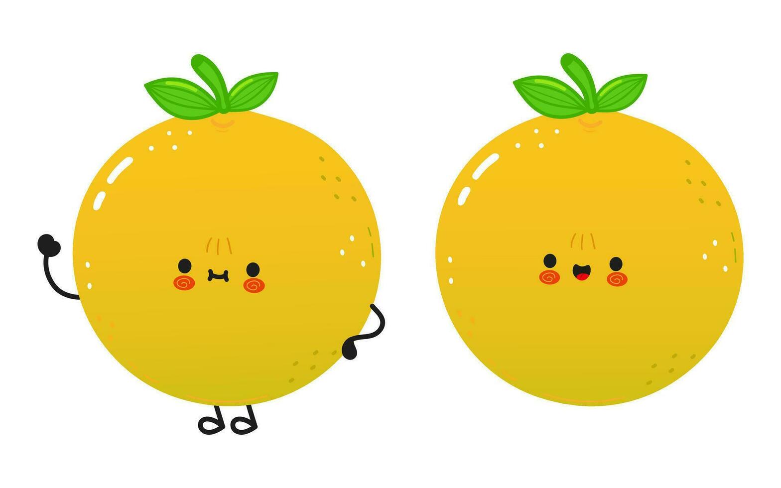 Grapefruit character. Vector hand drawn cartoon kawaii character illustration icon. Isolated on white background. Grapefruit character concept