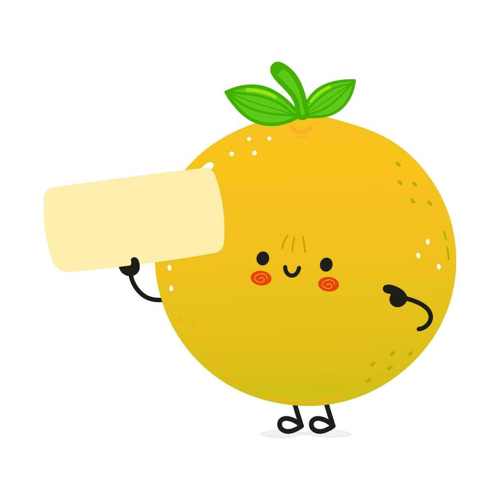 Grapefruit poster character. Vector hand drawn cartoon kawaii character illustration. Isolated white background. Grapefruit poster