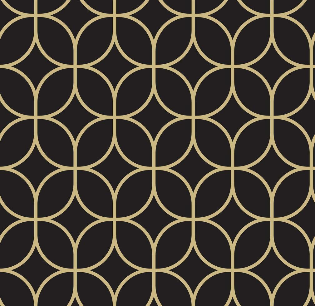 Vector seamless gold muslim ornament on black background. islamic mosque. for background and wallpaper