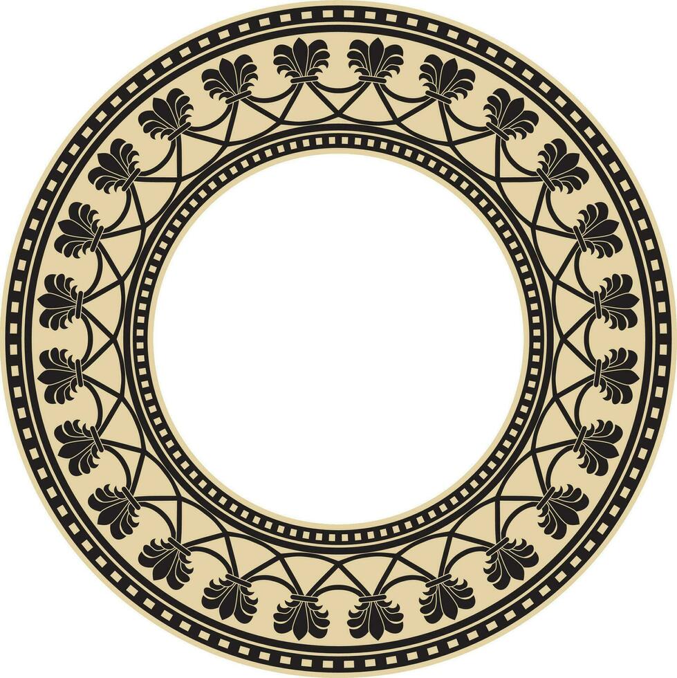 Vector round gold and black national persian ornament. Circle, frame, border ethnic pattern of Iranian civilization