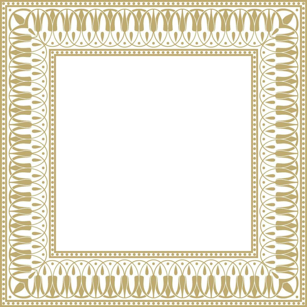 vector oro cuadrado clásico griego meandro ornamento. modelo de antiguo Grecia. borde, marco de el romano imperio