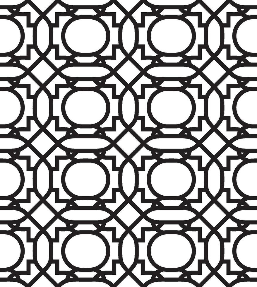 Vector seamless classic oriental black pattern. Lattice for the window. Drawing for wallpaper and background. European ornament. Oriental motives. For sandblasting and plotter cutting