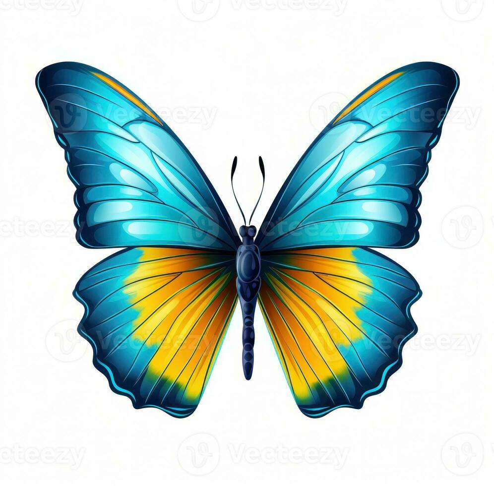 Blue butterfly isolated photo