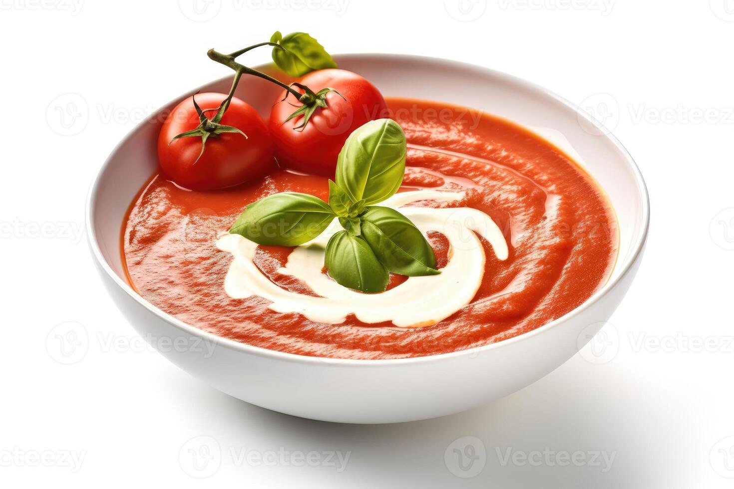 tomato soup cream white isolated background Food Photography AI Generated photo