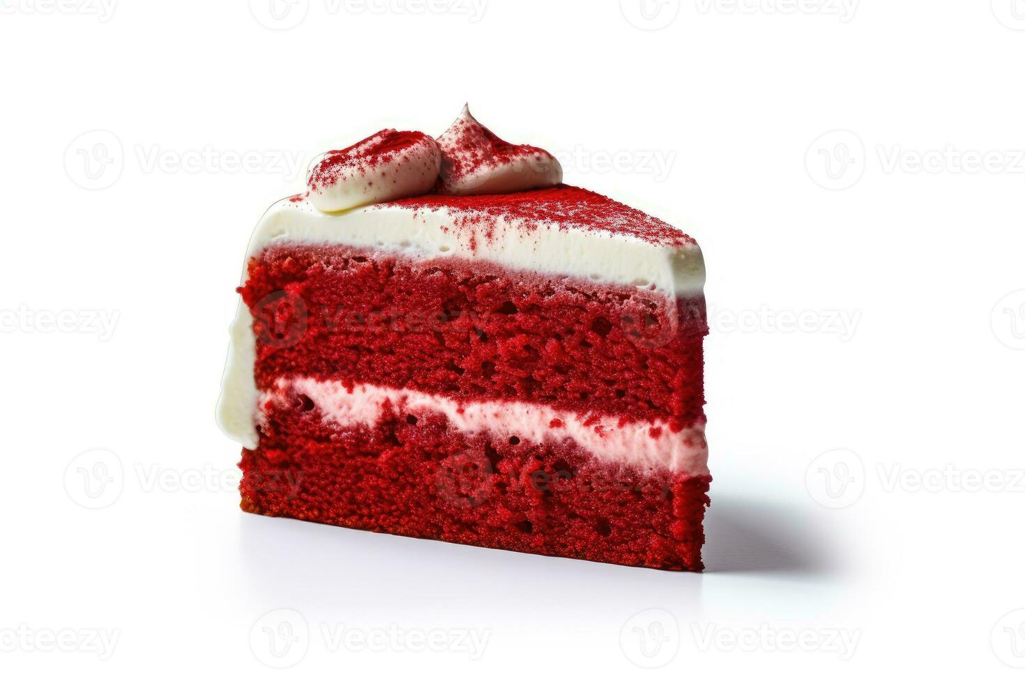 stock photo of red velvet cake food photography isolated white background AI Generated