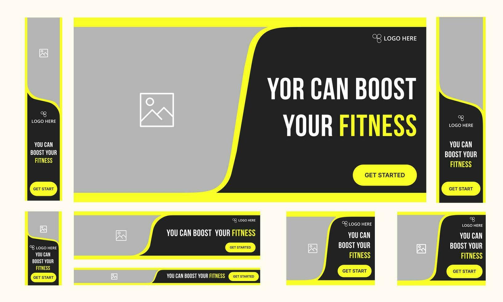 Daily workout plan, yoga set vector illustration web banner design