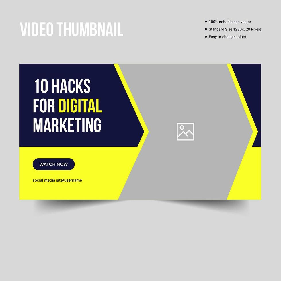 Digital marketing video thumbnail banner template vector