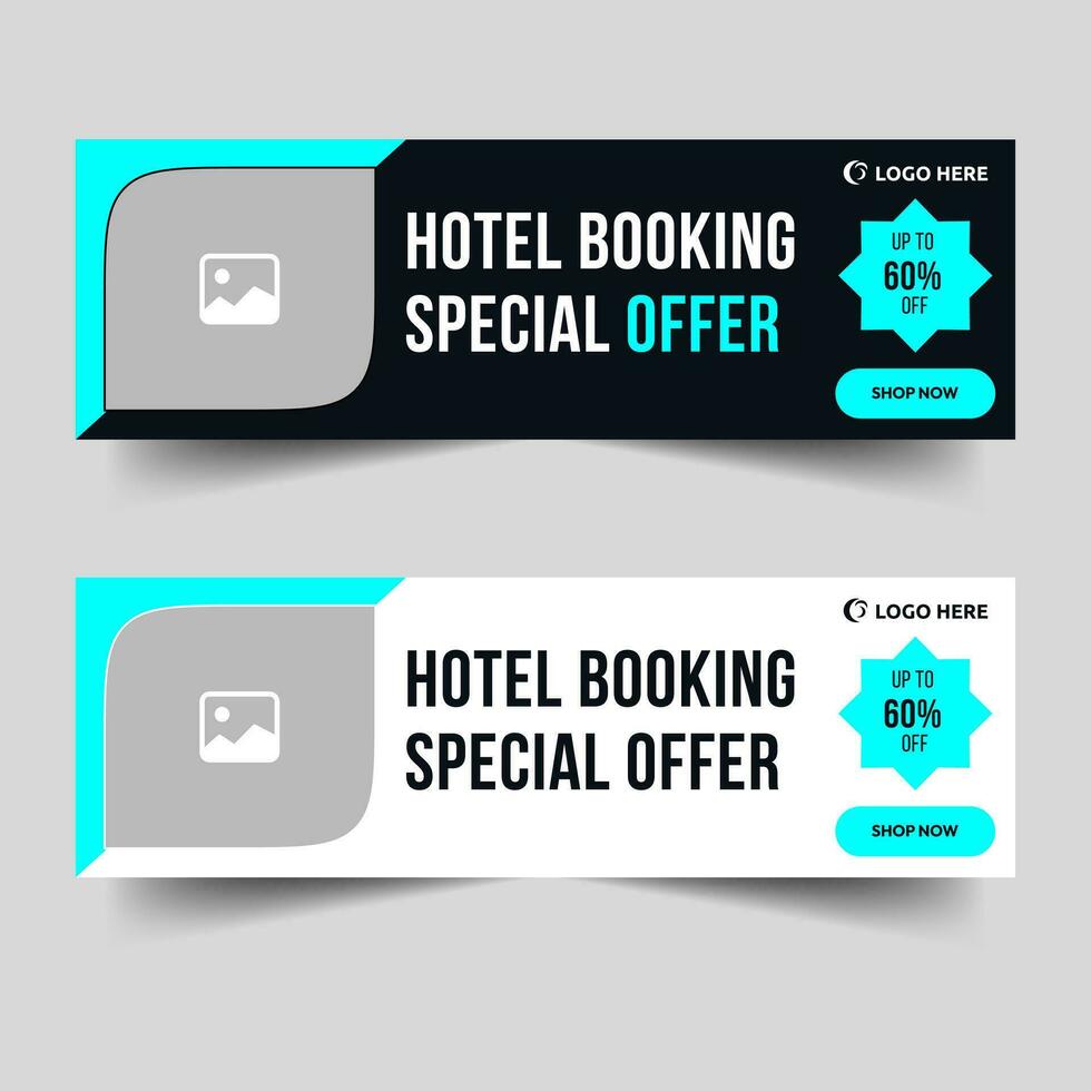 hotel reserva web bandera diseño, social medios de comunicación enviar vector