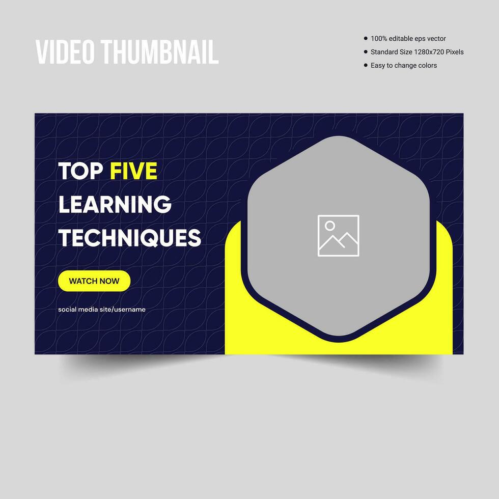 online learning platform video thumbnail design vector