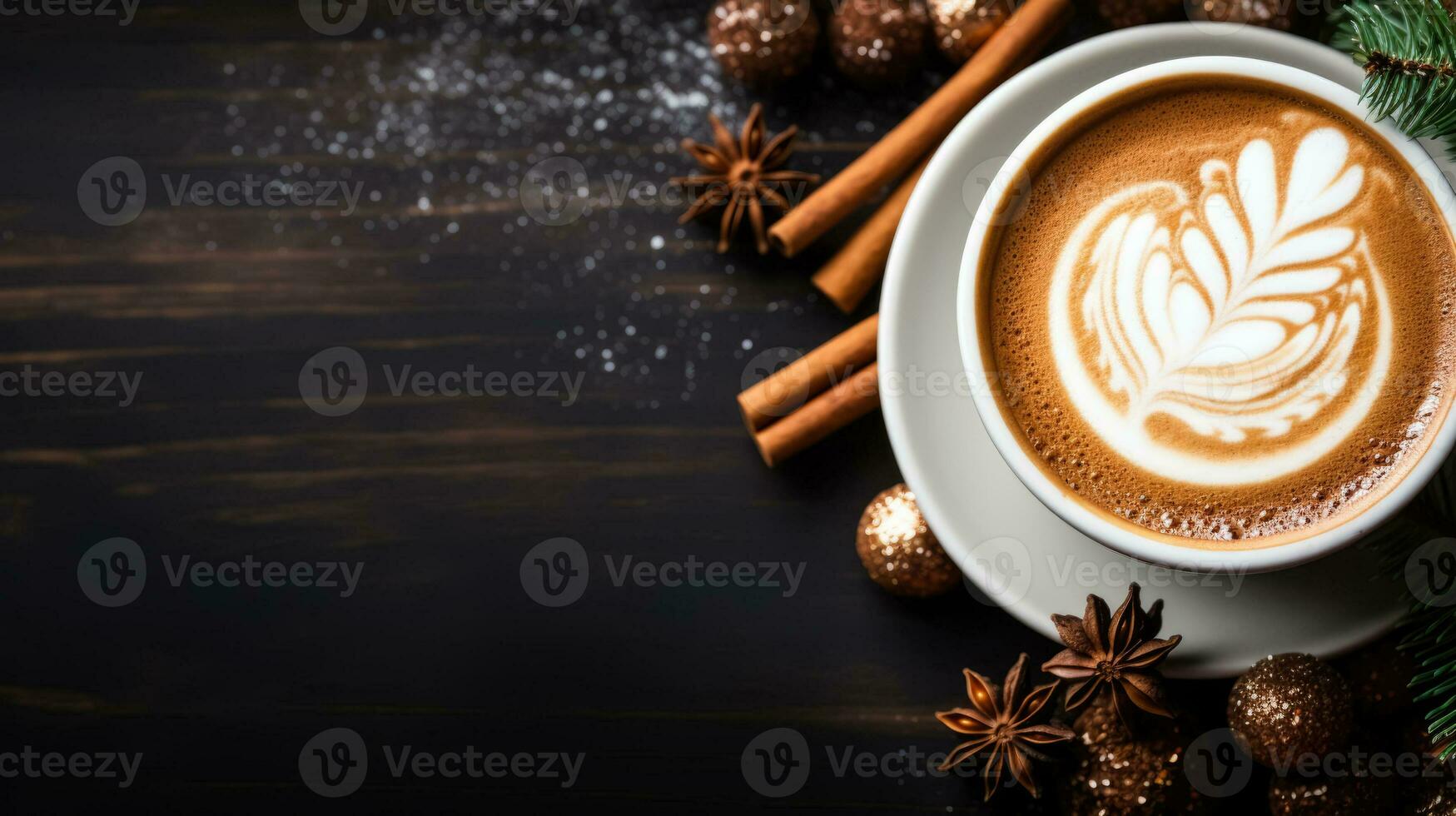 Gingerbread Latte background with empty space for text photo