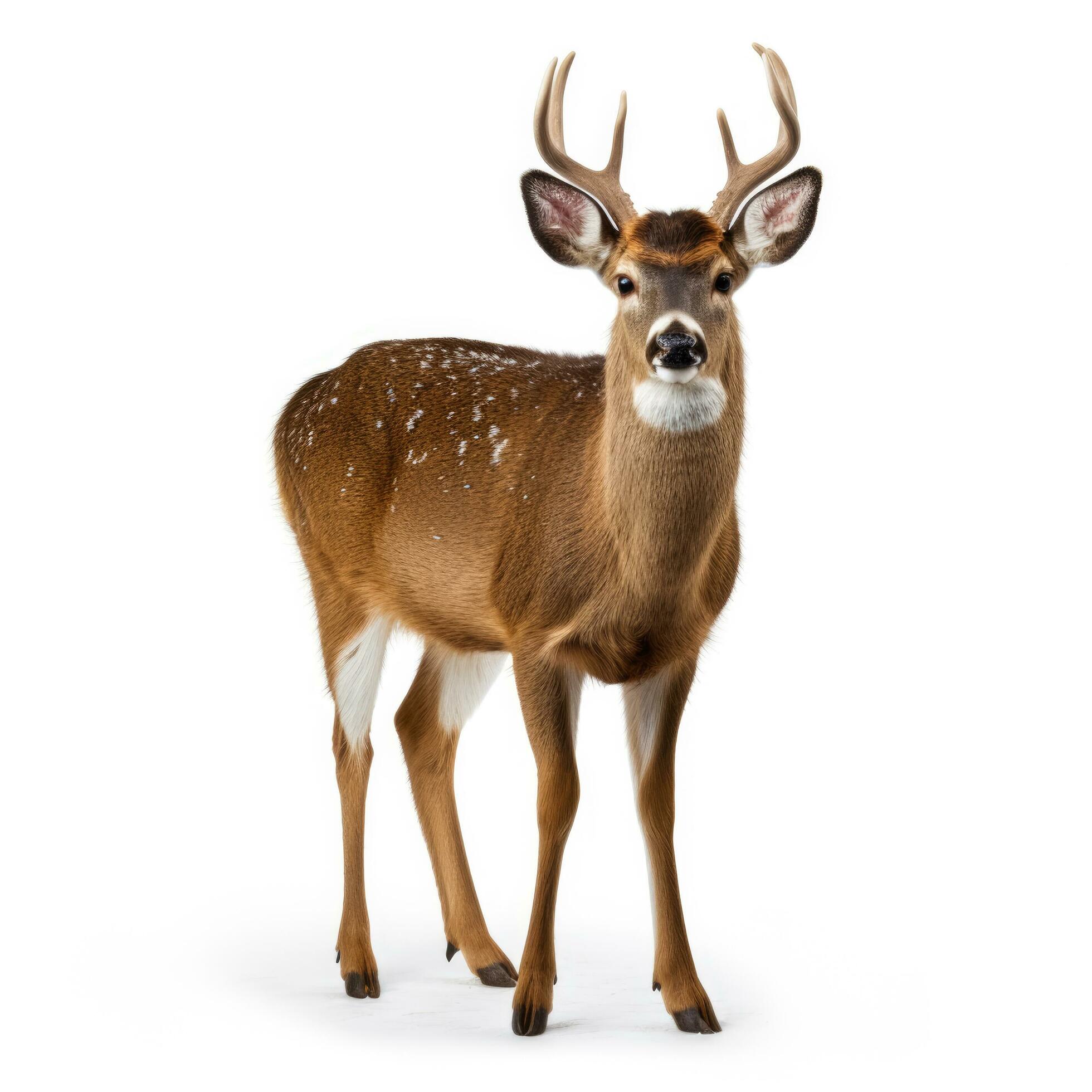 Winter white-tailed deer isolated on white background 26554521 Stock